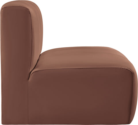 Briar Cognac Vegan Leather Upholstered Modular Straight Chair, 1 Piece