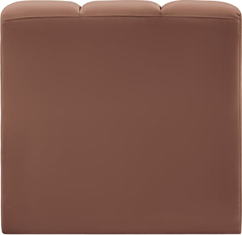 Briar Cognac Vegan Leather Upholstered Modular Straight Chair, 1 Piece