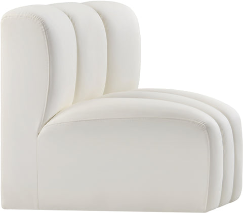 Briar Cream Vegan Leather Upholstered Modular Curved Corner Chair, 1 Piece