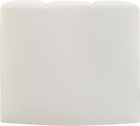 Briar Cream Vegan Leather Upholstered Modular Curved Corner Chair, 1 Piece