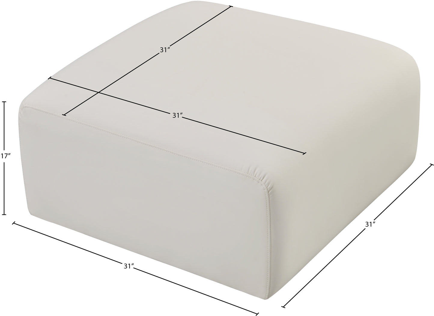 zara cream faux leather ottoman ott