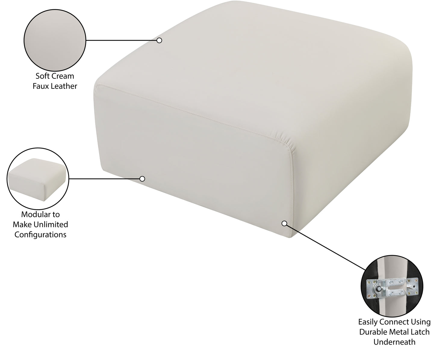 zara cream faux leather ottoman ott