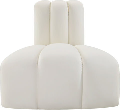 Briar Cream Vegan Leather Upholstered Modular Reverse Corner Chair, 1 Piece