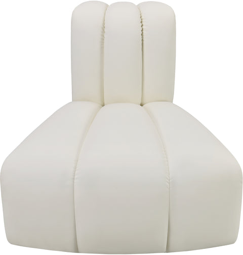 Briar Cream Vegan Leather Upholstered Modular Reverse Corner Chair, 1 Piece
