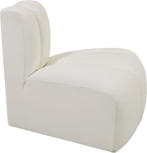 Briar Cream Vegan Leather Upholstered Modular Reverse Corner Chair, 1 Piece