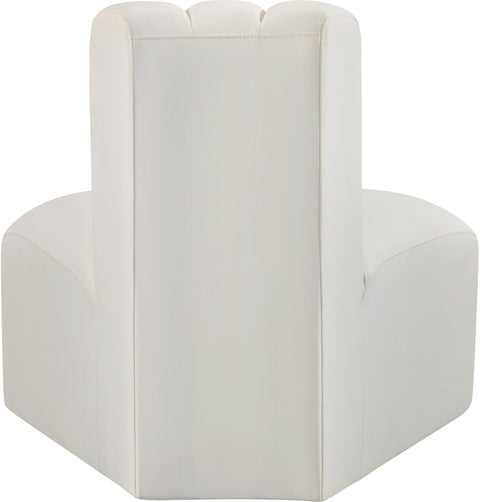 Briar Cream Vegan Leather Upholstered Modular Reverse Corner Chair, 1 Piece