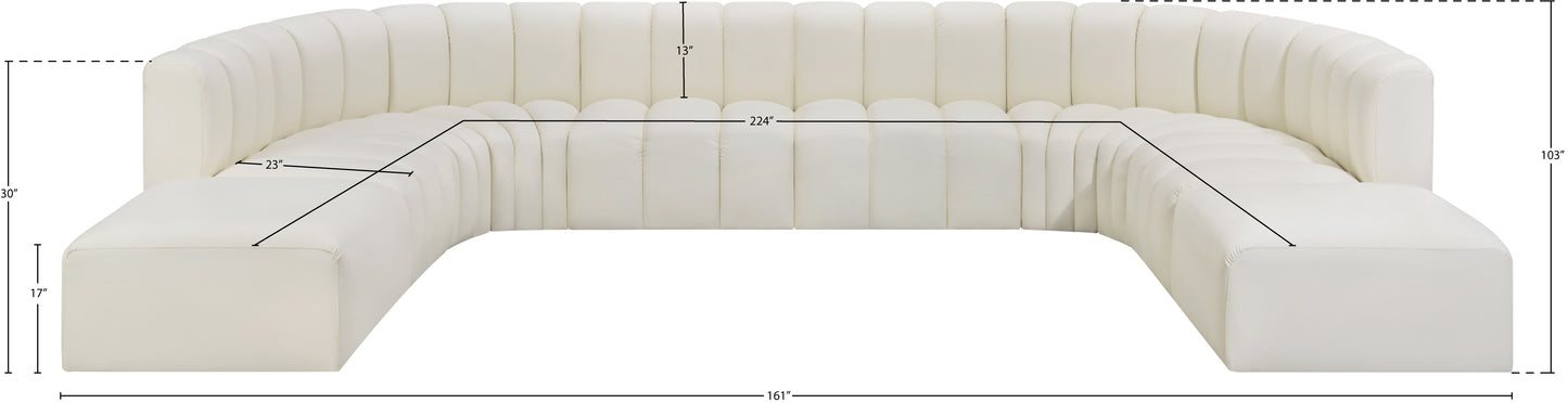 zara cream faux leather modular sofa s10a