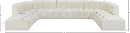 Zara Cream Faux Leather Modular Sofa S10A