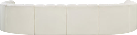 Yara 161" Cream Vegan Leather Upholstered Sectional, 10-Piece