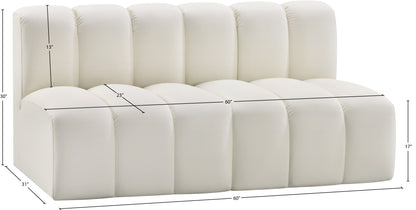 Zara Cream Faux Leather Modular Sofa S2A