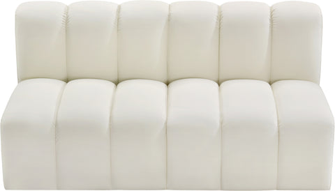 Briar Cream 60 Vegan Leather Upholstered Modular Sectional , 2-Piece (Style 1)