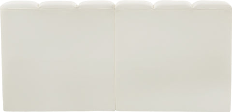 Briar Cream 60 Vegan Leather Upholstered Modular Sectional , 2-Piece (Style 1)