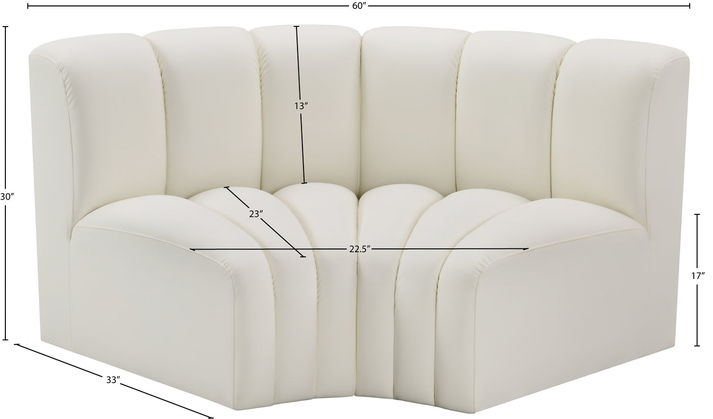 zara cream faux leather modular sofa s2b