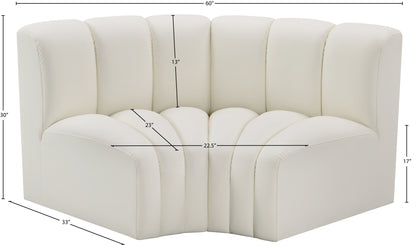 Zara Cream Faux Leather Modular Sofa S2B