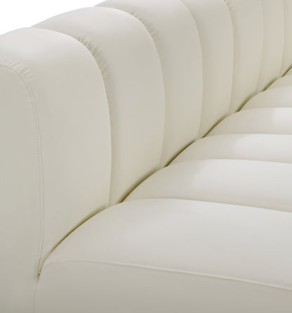 Zara Cream Faux Leather Modular Sofa S2B