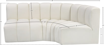 Zara Cream Faux Leather Modular Sofa S3A