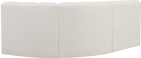 Briar Cream 84 Vegan Leather Upholstered Modular Sectional, 3-Piece