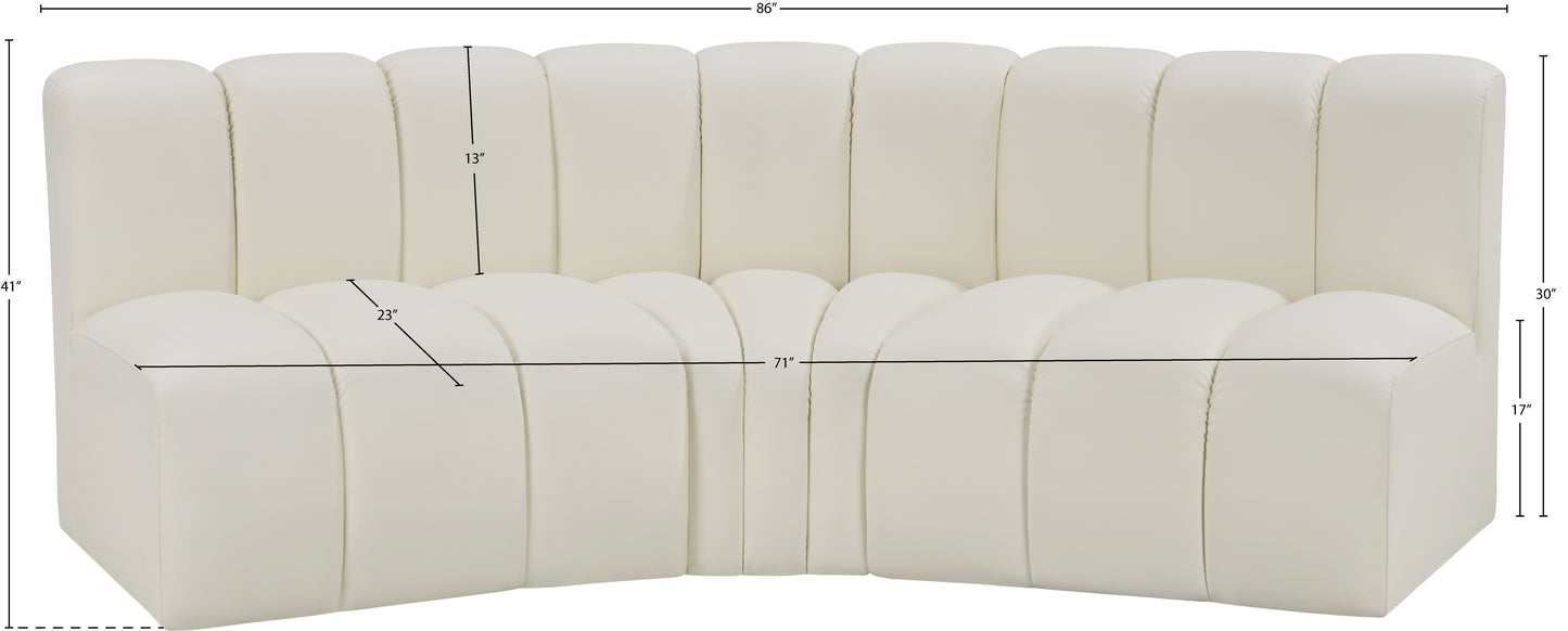 zara cream faux leather modular sofa s3b