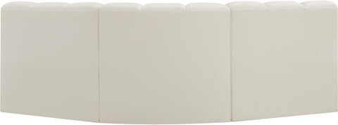 Briar Cream 86 Vegan Leather Upholstered Modular Sectional, 3-Piece