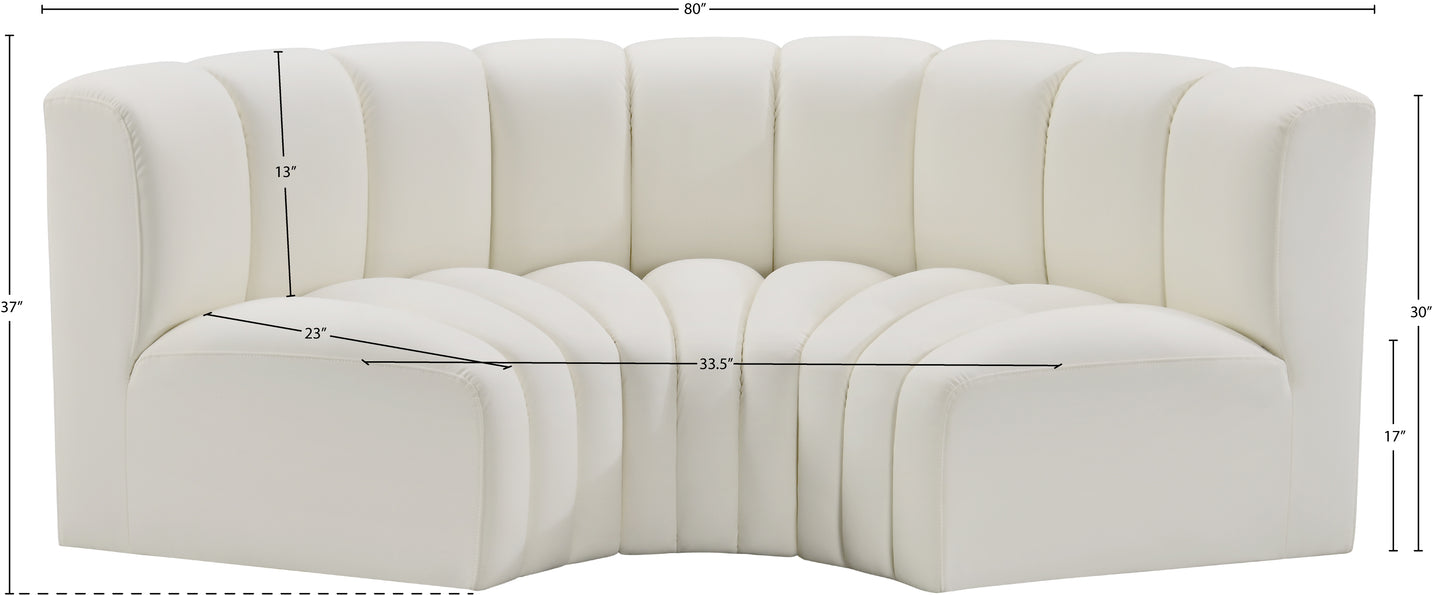 zara cream faux leather modular sofa s3c