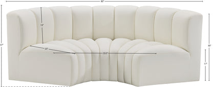 Zara Cream Faux Leather Modular Sofa S3C