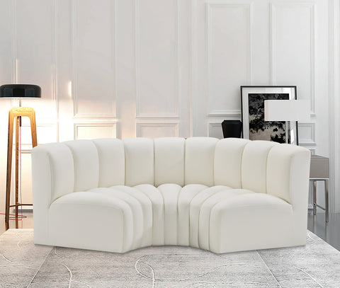 Briar Cream 80 Vegan Leather Upholstered Modular Sectional, 3-Piece
