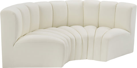 Briar Cream 80 Vegan Leather Upholstered Modular Sectional, 3-Piece