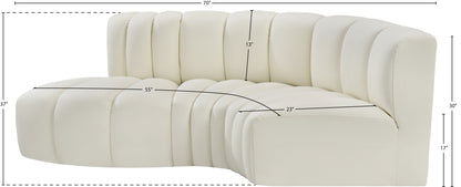 Zara Cream Faux Leather Modular Sofa S3D