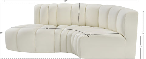 Briar Cream 70 Vegan Leather Upholstered Modular Sectional, 3-Piece