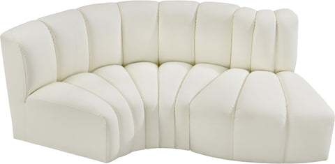 Briar Cream 70 Vegan Leather Upholstered Modular Sectional, 3-Piece