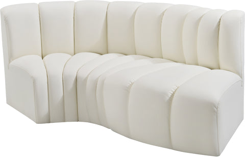 Briar Cream 70 Vegan Leather Upholstered Modular Sectional, 3-Piece