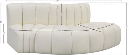 Zara Cream Faux Leather Modular Sofa S3E