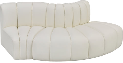 Briar Cream 77 Vegan Leather Upholstered Modular Sectional, 3-Piece