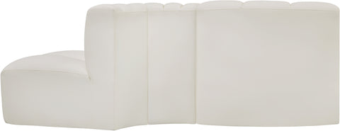 Briar Cream 77 Vegan Leather Upholstered Modular Sectional, 3-Piece
