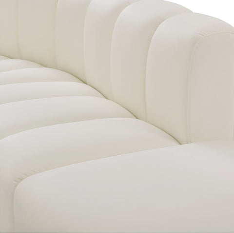 Briar Cream 77 Vegan Leather Upholstered Modular Sectional, 3-Piece