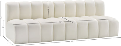 Zara Cream Faux Leather Modular Sofa S3F