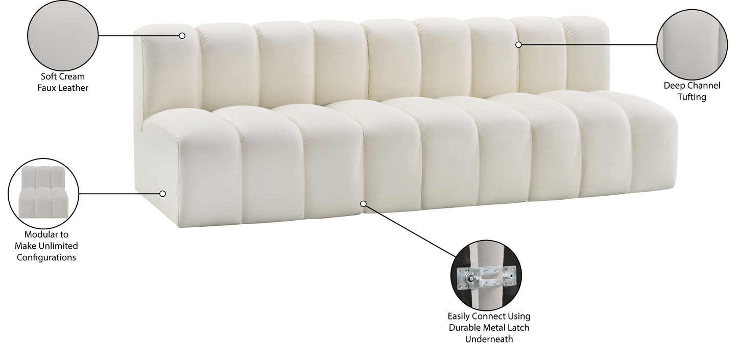 zara cream faux leather modular sofa s3f