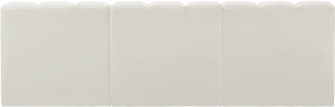 Briar Cream 89.5 Vegan Leather Upholstered Modular Sectional, 3-Piece