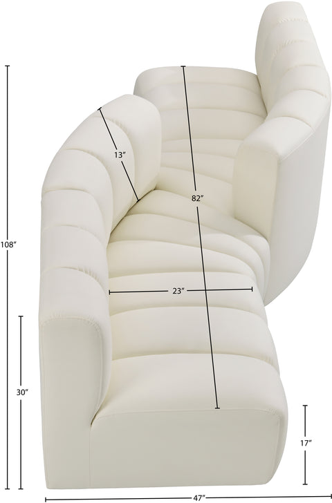 Briar Cream 108 Vegan Leather Upholstered Modular Sectional, 4-Piece
