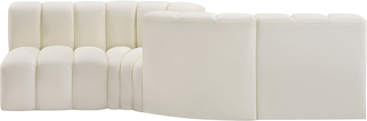 zara cream faux leather modular sofa s4a