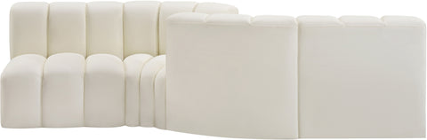 Briar Cream 108 Vegan Leather Upholstered Modular Sectional, 4-Piece
