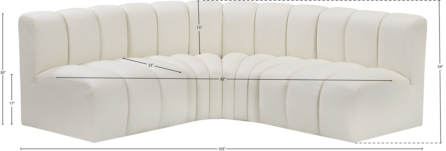 zara cream faux leather modular sofa s4b