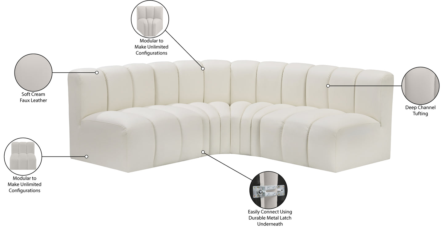 zara cream faux leather modular sofa s4b