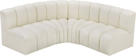 Briar Cream 103 Vegan Leather Upholstered Modular Sectional, 4-Piece