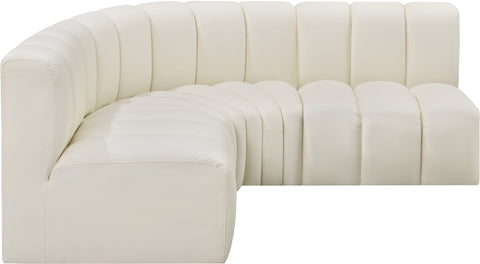 Briar Cream 103 Vegan Leather Upholstered Modular Sectional, 4-Piece