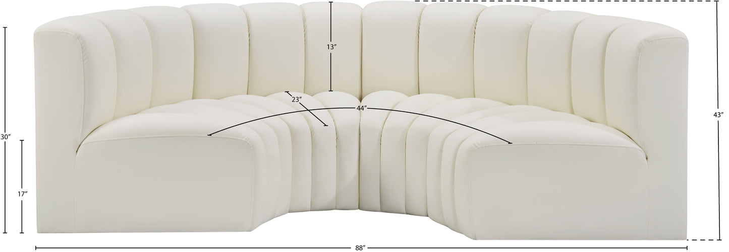 zara cream faux leather modular sofa s4c