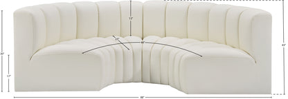 Zara Cream Faux Leather Modular Sofa S4C