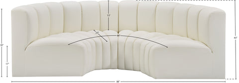 Briar Cream 88 Vegan Leather Upholstered Modular Sectional, 4-Piece