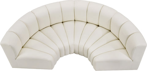 Briar Cream 88 Vegan Leather Upholstered Modular Sectional, 4-Piece