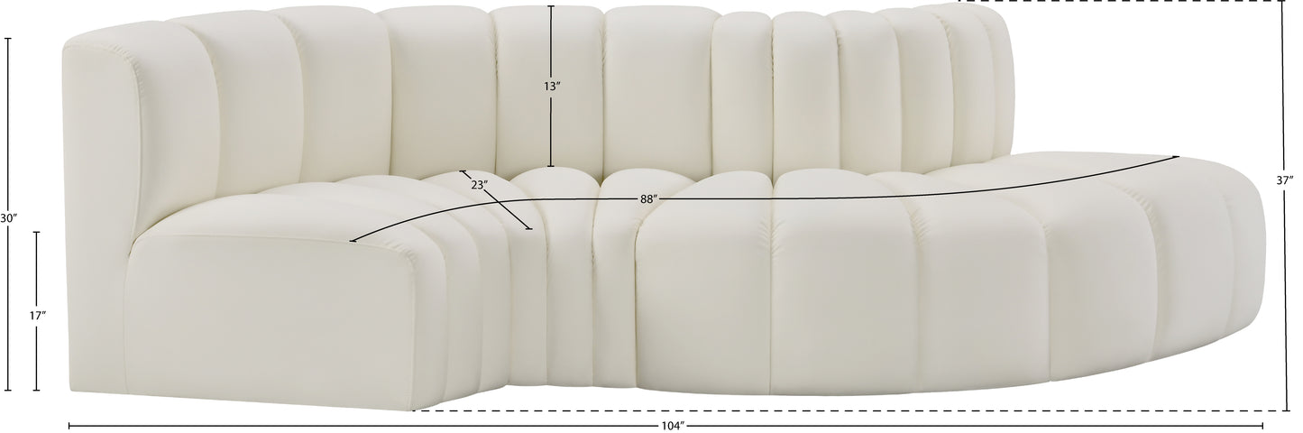 zara cream faux leather modular sofa s4d